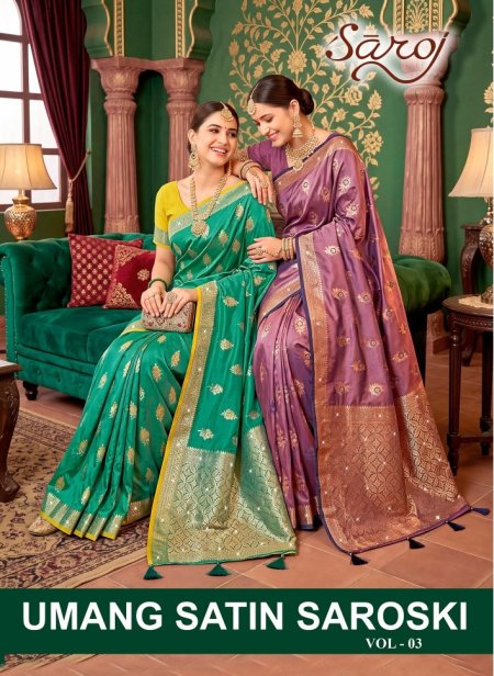 Umang Satin Saroski Vol 3 By Saroj Satin Silk Wedding Saree 